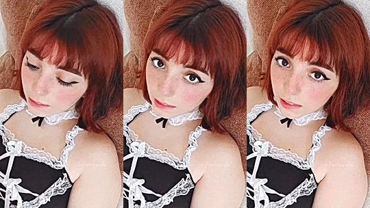 Defiantpanda teasing her sexy maid lingerie
