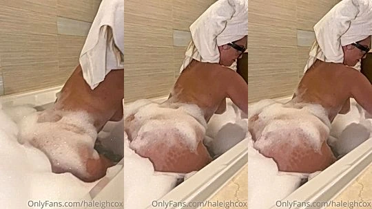 soapy thick babe Haleigh Cox naked tease in the bathtub