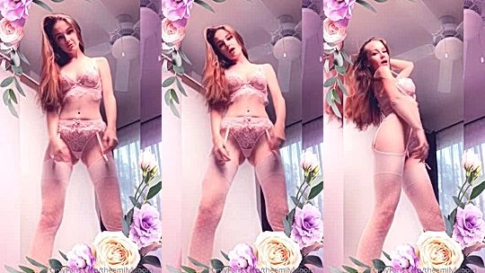 Emily Bloom teasing naked her in roses lens