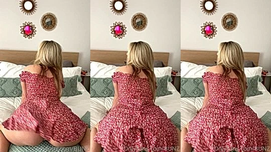 blonde girl Haleigh Cox teasing her sexy ass in sundess