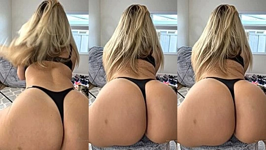 Haleigh Cox shaking her big ass in her black thongs