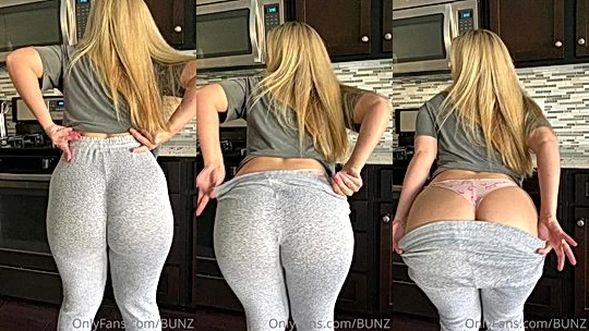 Haleigh Cox hard swaying her huge booty in the kitchen